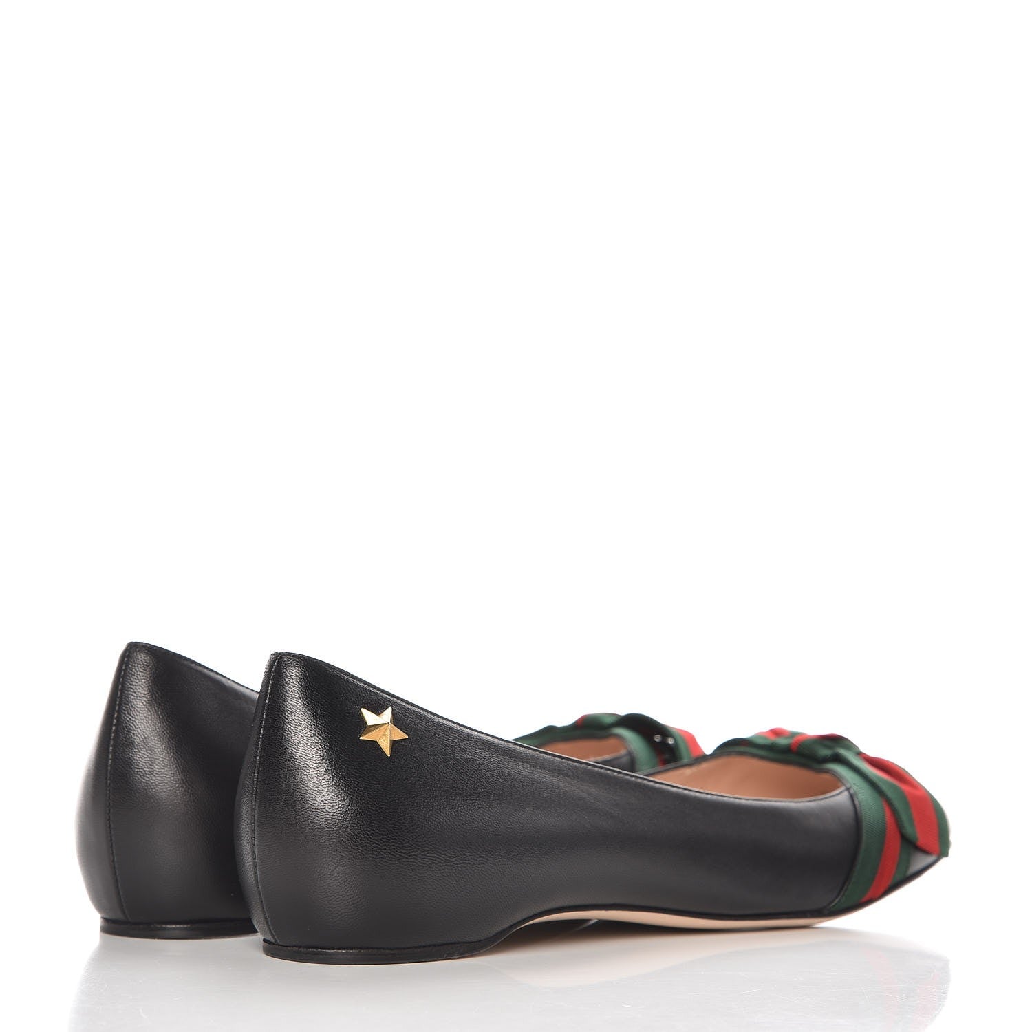 Gucci Calfskin Web Ballerina Flat 39 Nero Black 4 of 10