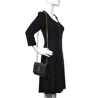 Saint Laurent Grain De Poudre Small Monogram Kate Satchel Black 2 of 10