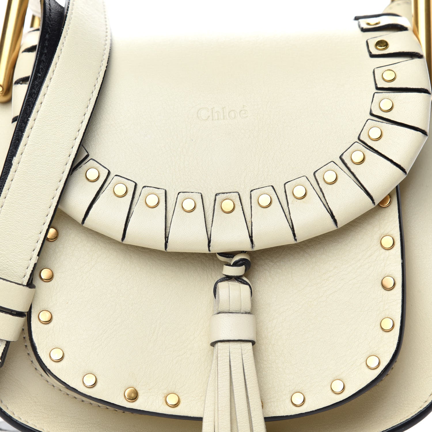 Chloe Calfskin Studded Mini Hudson Shoulder Bag Abstract White 8 of 10