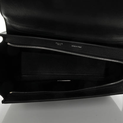 Celine Drummed Calfskin Suede Small Trapeze Black 6 of 6