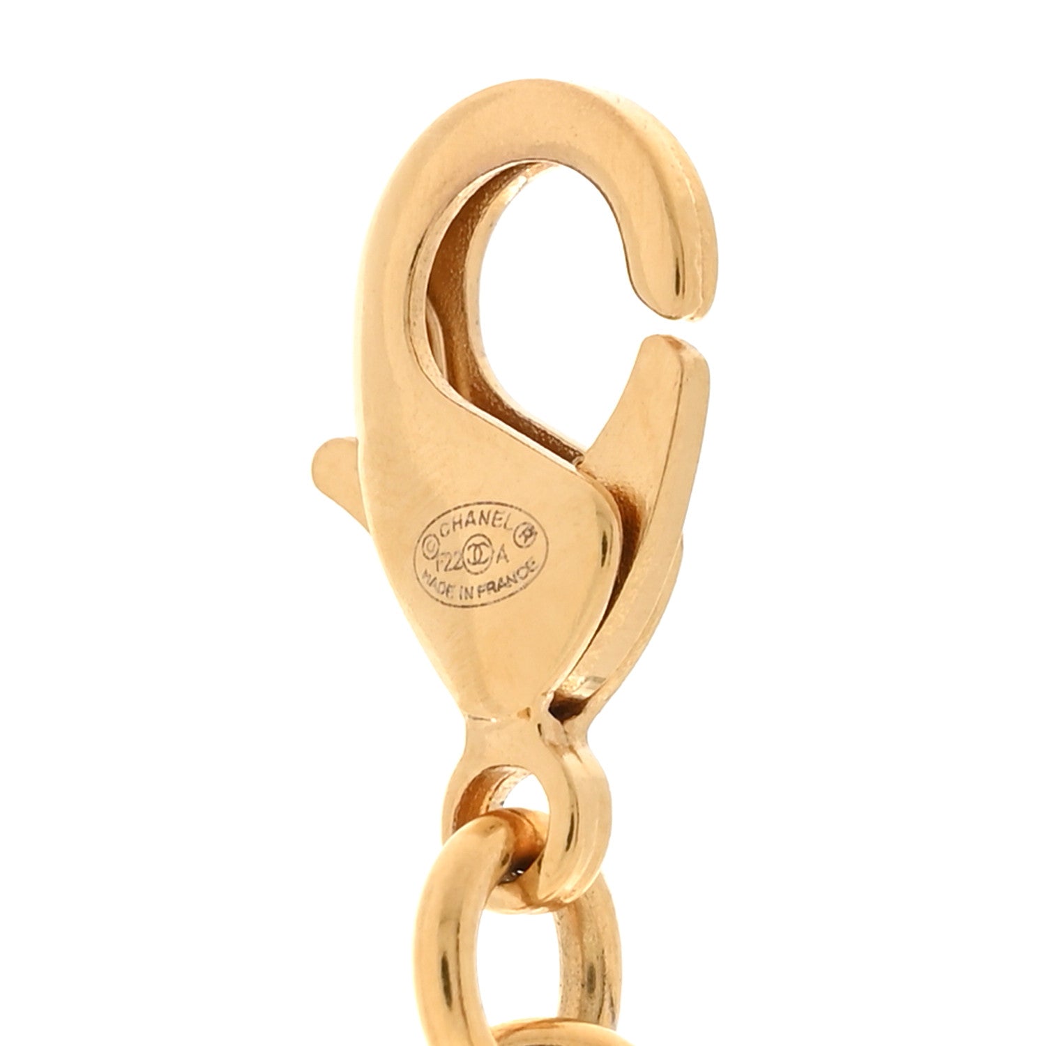 Chanel Crystal CC Chain Link Bracelet Gold 4 of 5
