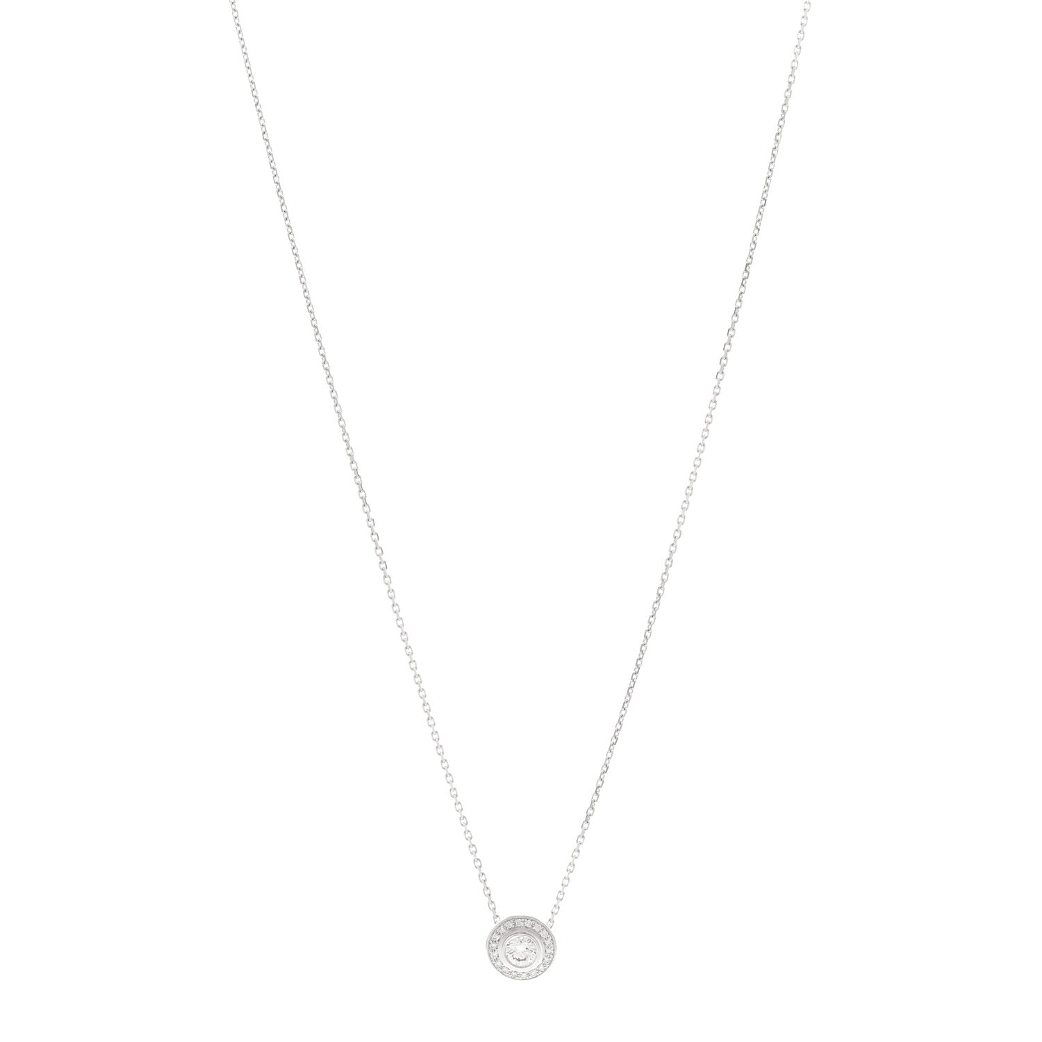 Cartier 18K White Gold Diamond 21.ctw D'Amour Pave Pendant Necklace 1 of 5