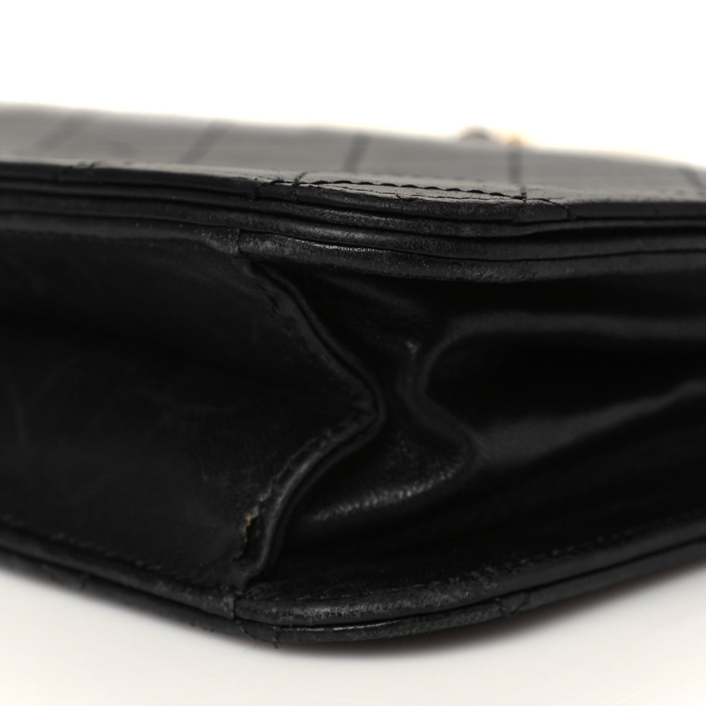 Lambskin Quilted Small Single Flap Black