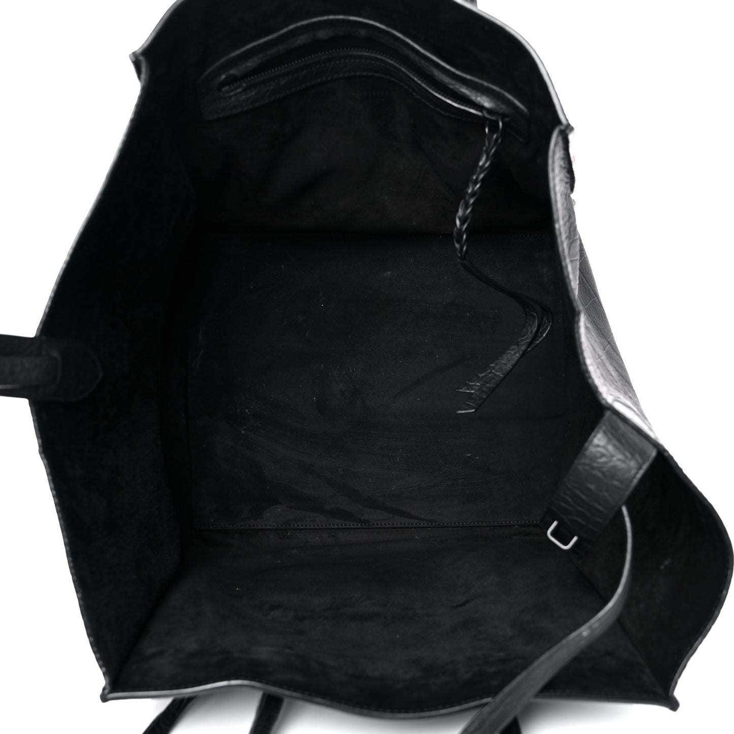 Calfskin Crocodile Embossed Medium Phantom Luggage Black
