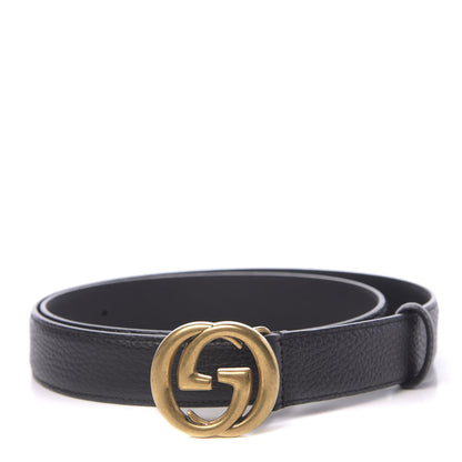 Gucci Calfskin Mens Interlocking G Belt 90 36 Black 1 of 5