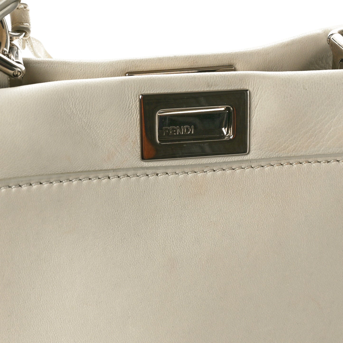 Nappa Lace Up Mini Peekaboo Iconic Satchel Bianco Carta