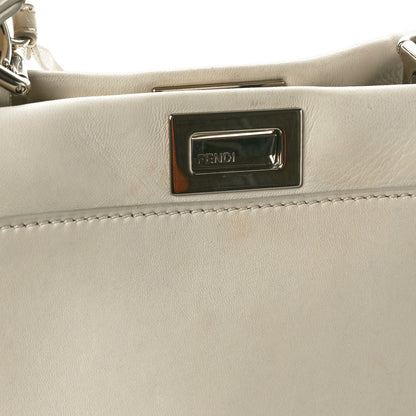 Fendi Nappa Lace Up Mini Peekaboo Iconic Satchel Bianco Carta 14 of 14