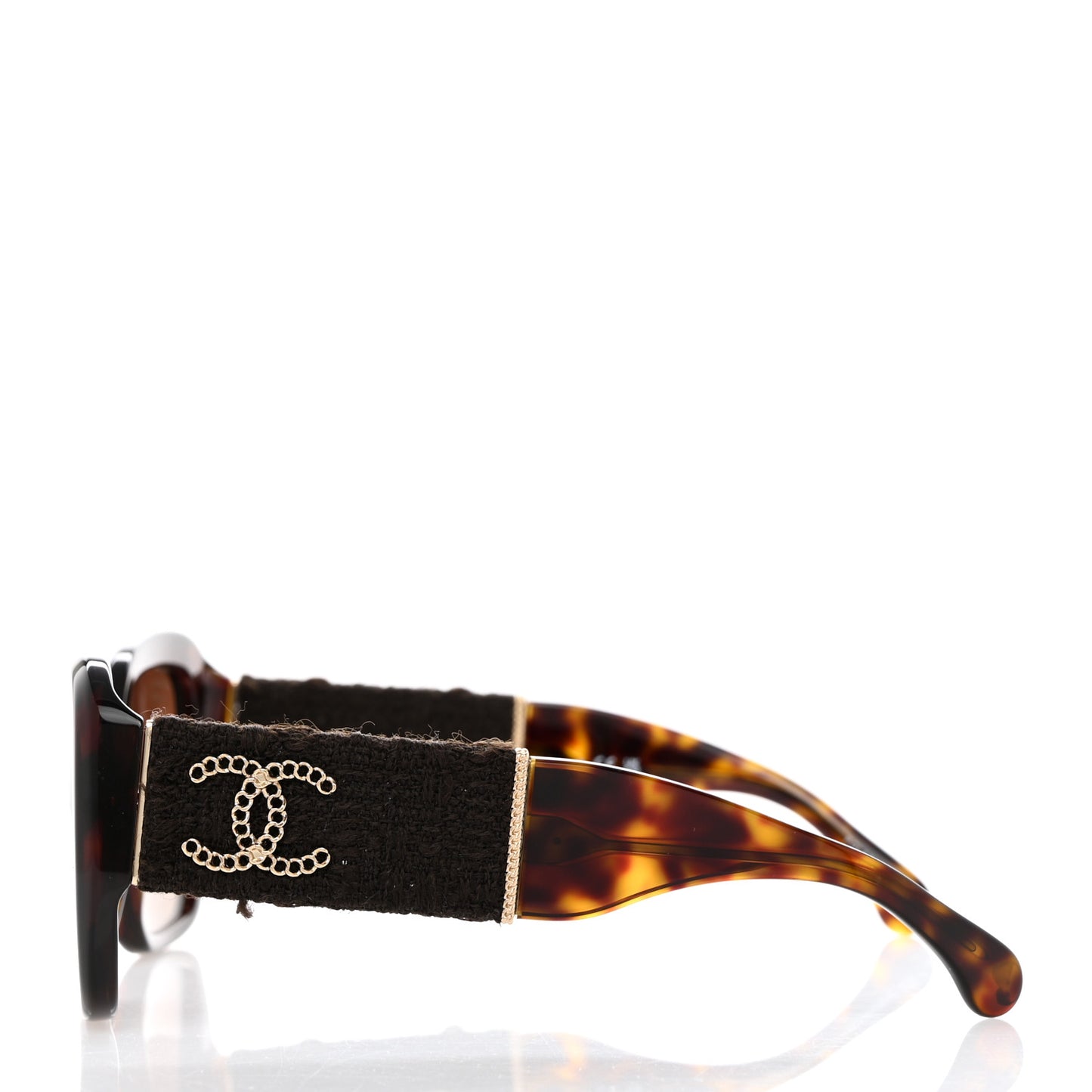 Acetate Tweed Square Sunglasses 5512 Dark Tortoise