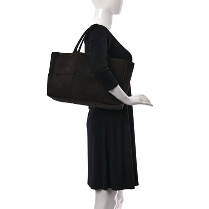 Bottega Veneta Suede Maxi Intrecciato Arco Tote Fondente 2 of 10