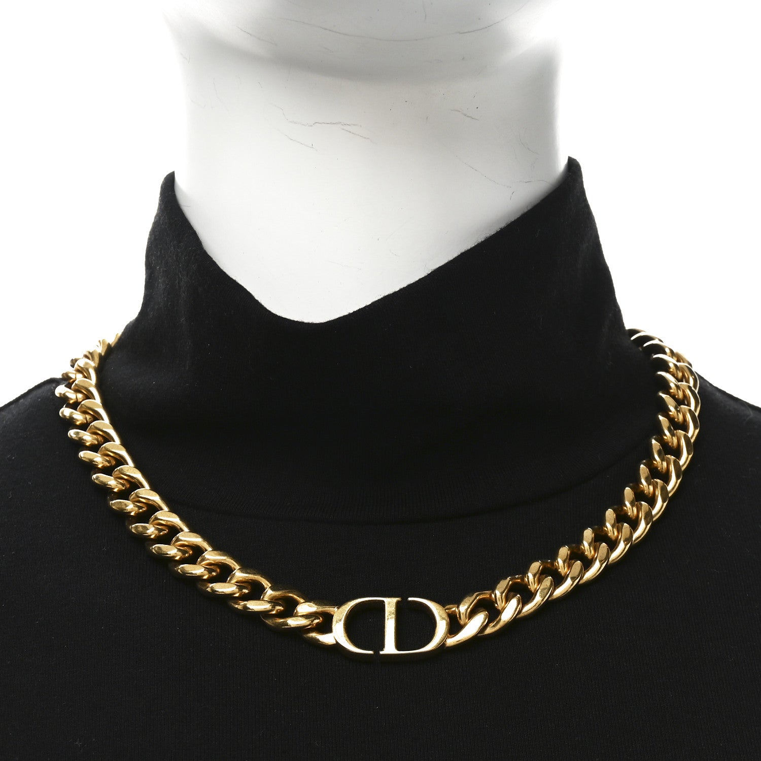 Christian Dior Metal Choker Necklace Gold 5 of 10