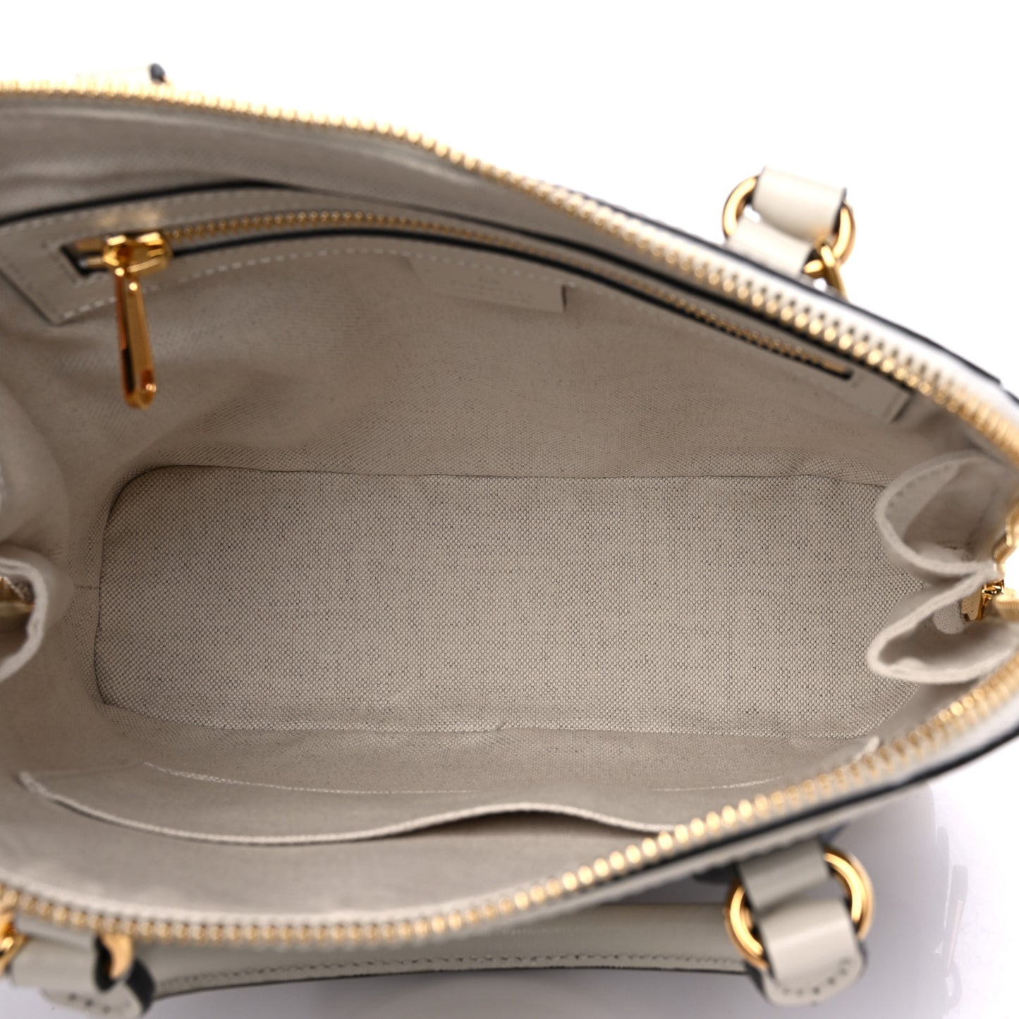 GG Supreme Monogram Azalea Calfskin Small Horsebit 1955 Top Handle Bag Beige Ebony Mystic White