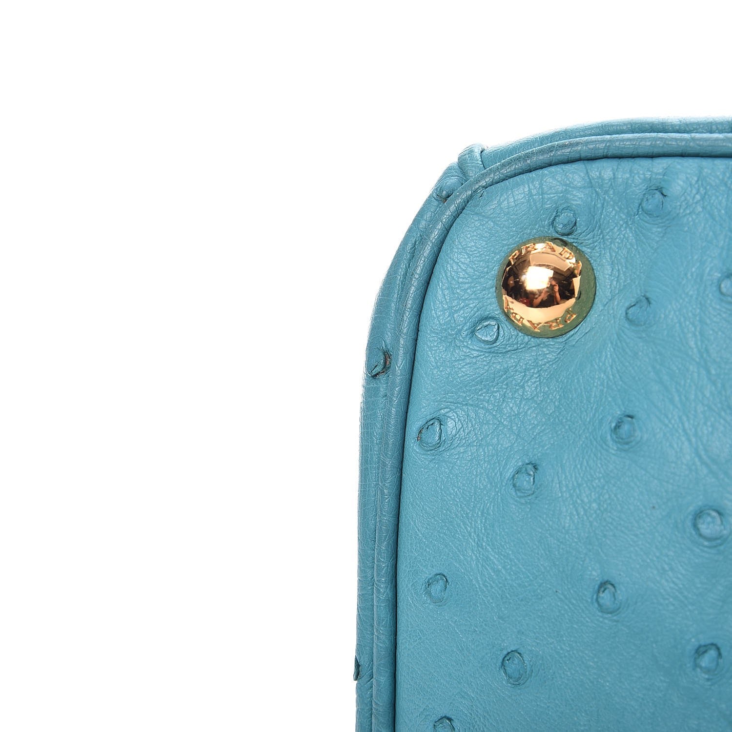 Prada Ostrich Medium Galleria Double Zip Tote Turchese 10 of 11