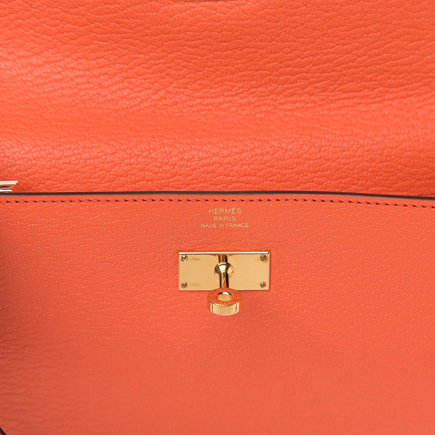 Hermes Chevre Mysore Kelly Longue Wallet Orange Poppy 5 of 6