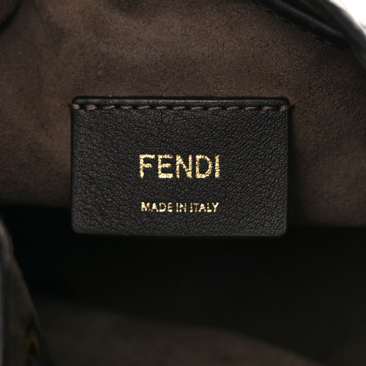 Vitello Liberty F is Fendi Bi-Color FF 1974 Embossed Mini Mon Tresor Bucket Bag Maya Black