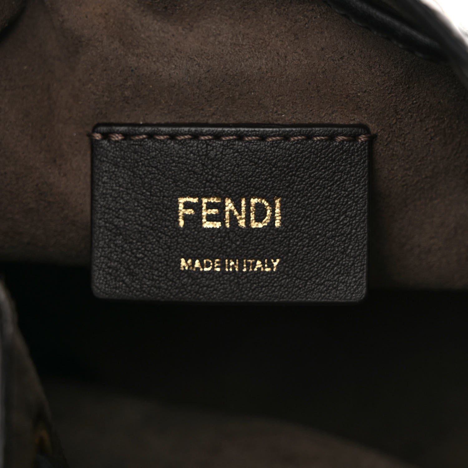 Fendi Vitello Liberty F is Fendi Bi-Color FF 1974 Embossed Mini Mon Tresor Bucket Bag Maya Black 7 of 13