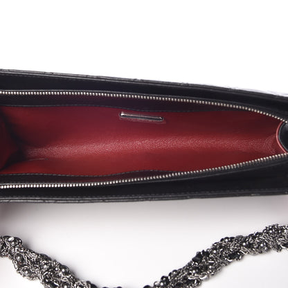 Chanel Lambskin Quilted Pearl Chain Wrist Wallet Black 7 of 10
