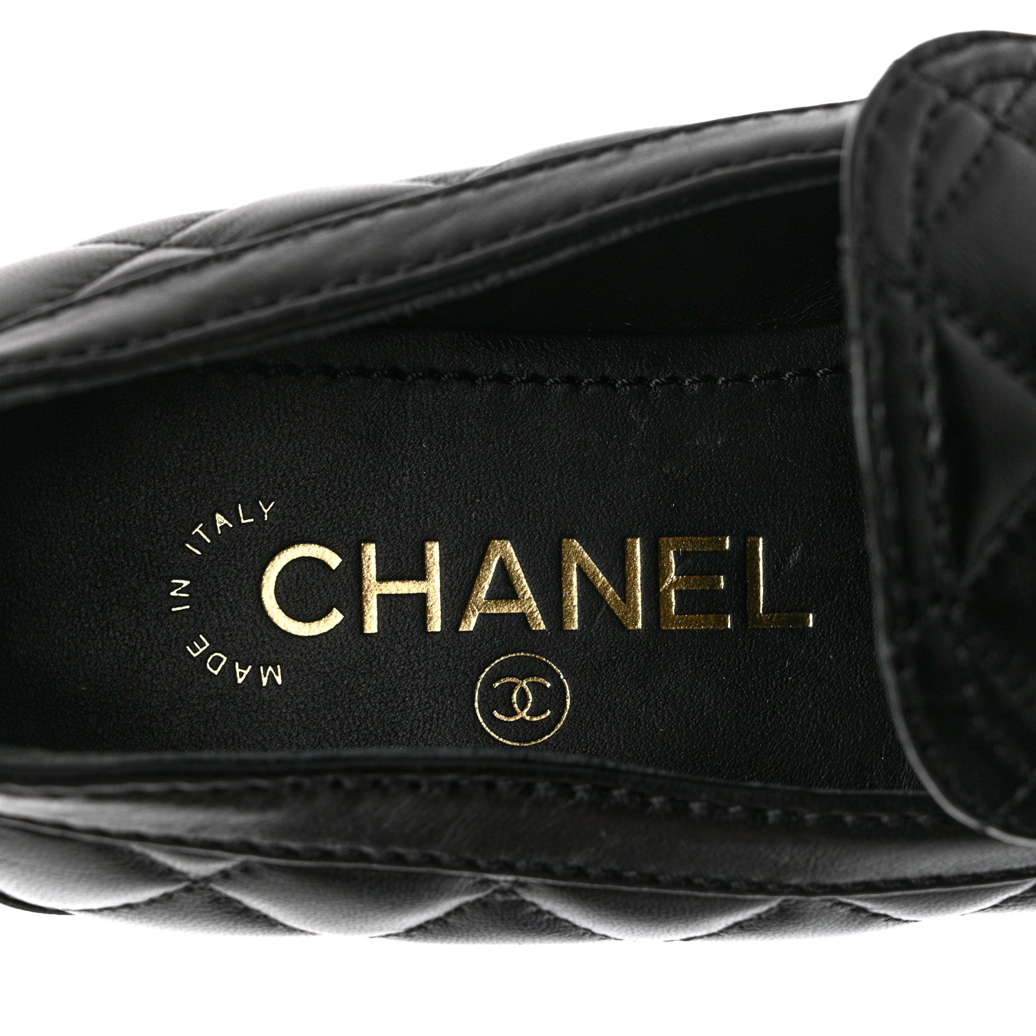 Chanel Lambskin Quilted CC Heart Loafers 36.5 Black 6 of 9