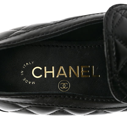 Chanel Lambskin Quilted CC Heart Loafers 36.5 Black 6 of 9