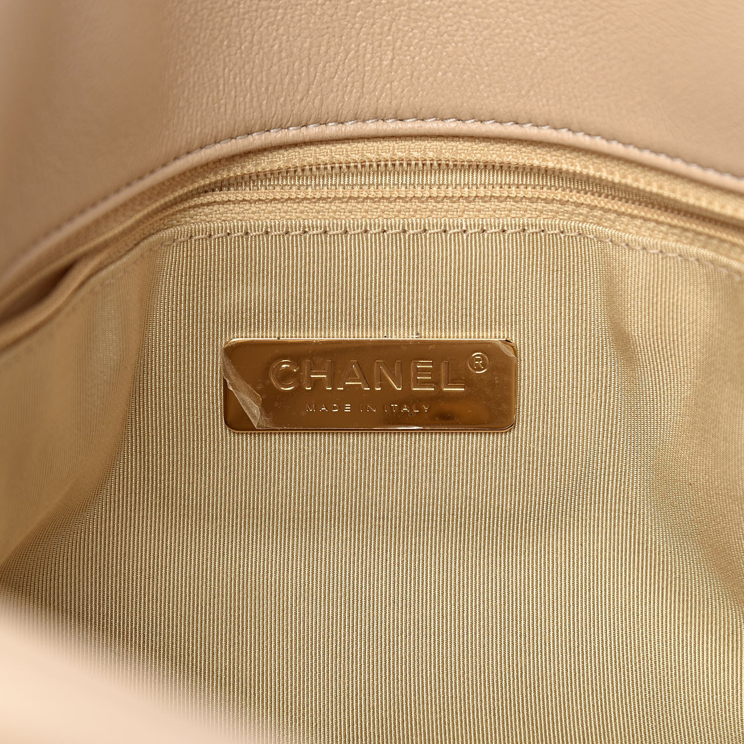 Chanel Lambskin Quilted Large 19 Flap Beige 6 of 11