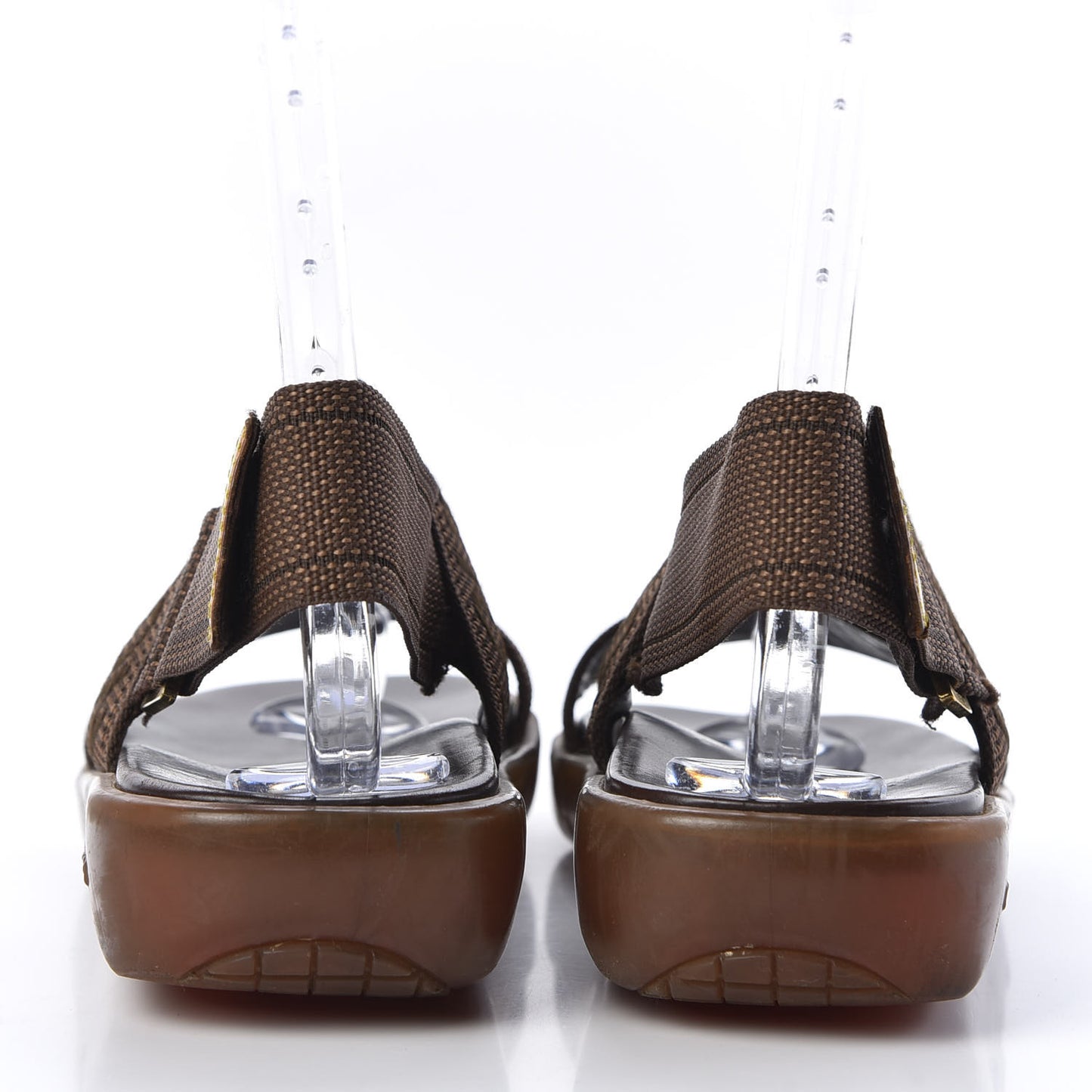 Nylon Platform Flat Sandals 39.5 Brown