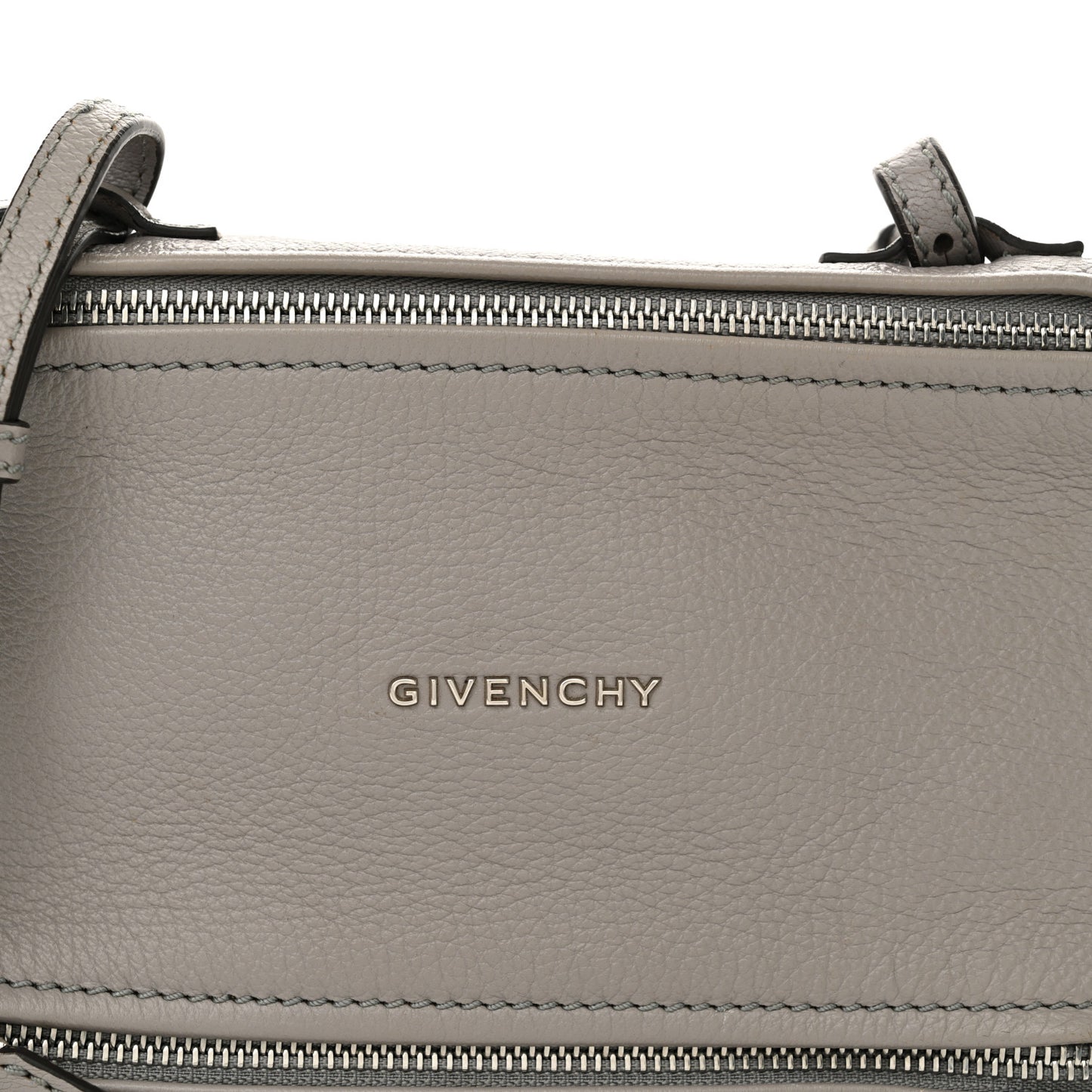 Grained Calfskin Mini Pandora Heather Grey
