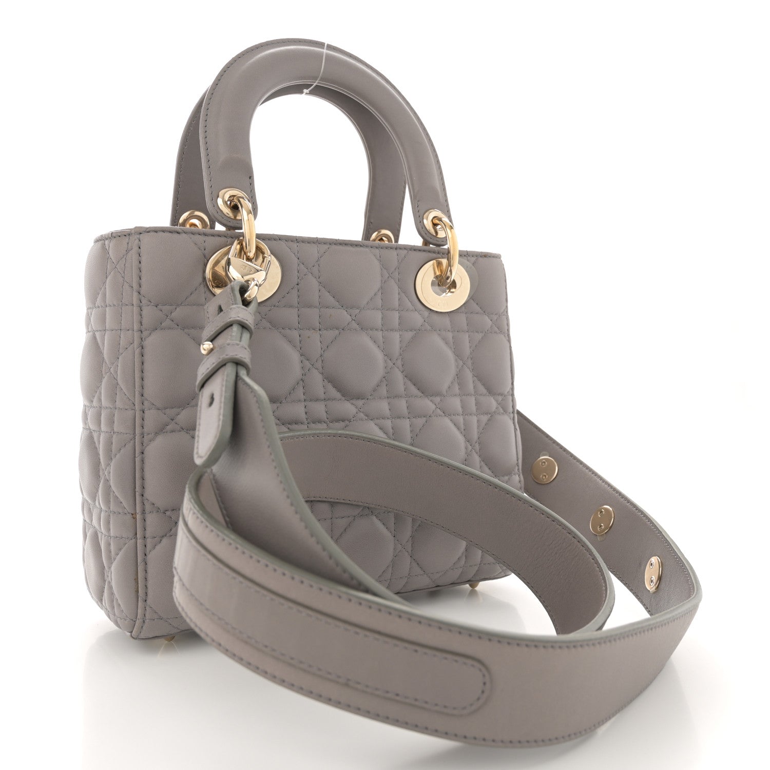 Christian Dior Lambskin Cannage Small Lucky Badges My Lady Dior Grey 3 of 13