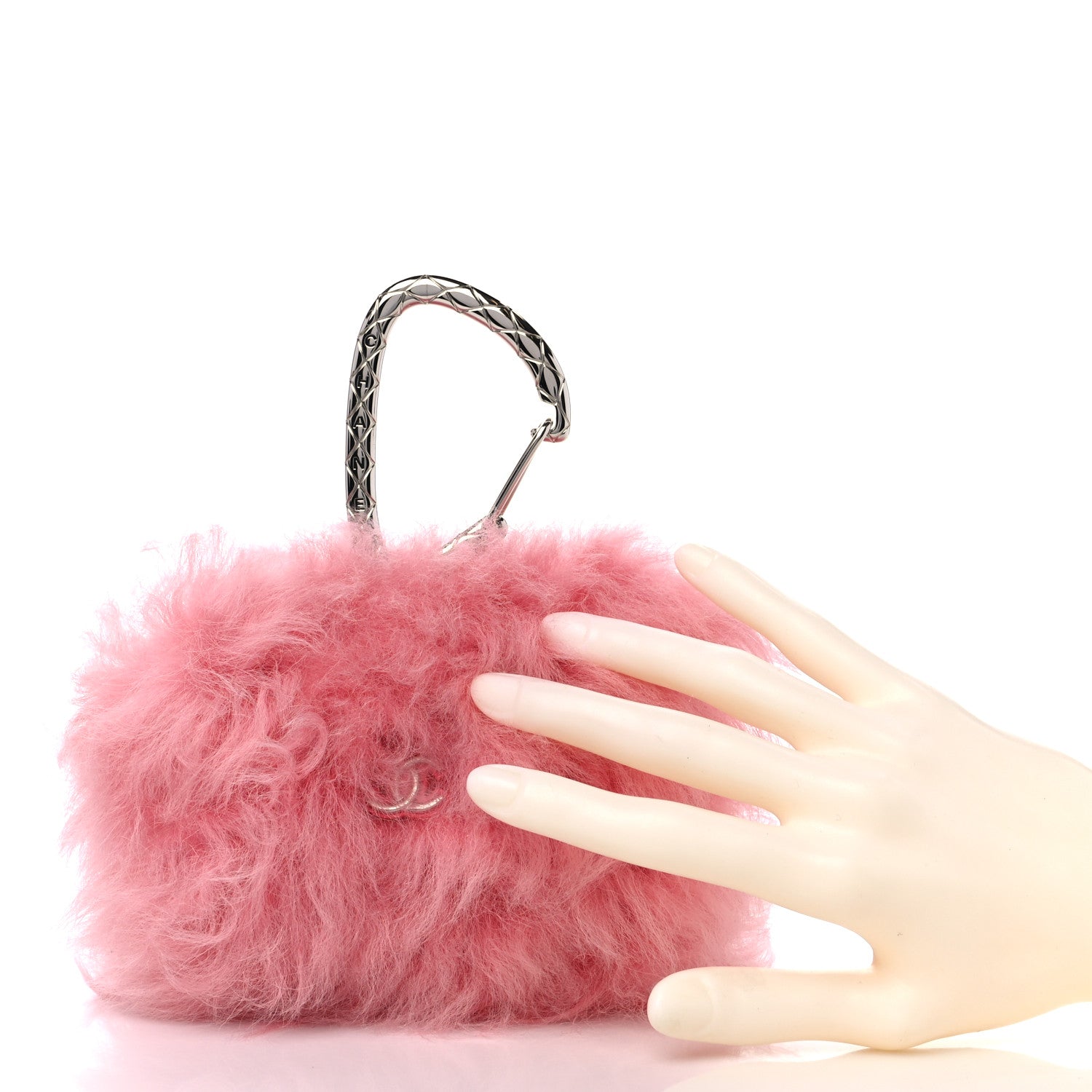 Chanel Shearling Lambskin CC Hook Card Holder Pink 2 of 10