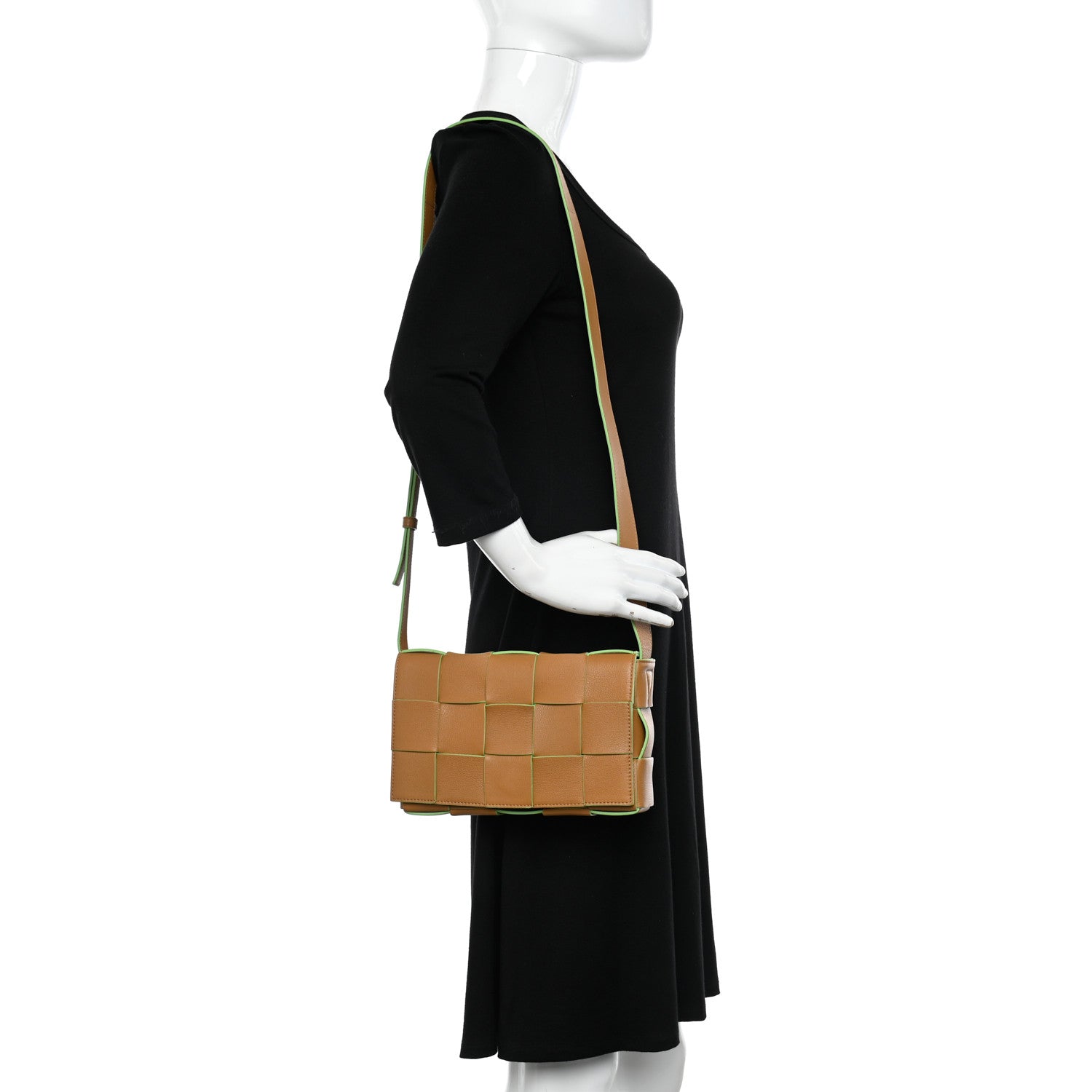 Bottega Veneta Grained Calfskin Maxi Intrecciato Cassette Crossbody Bag Caramel Pistachio 2 of 11