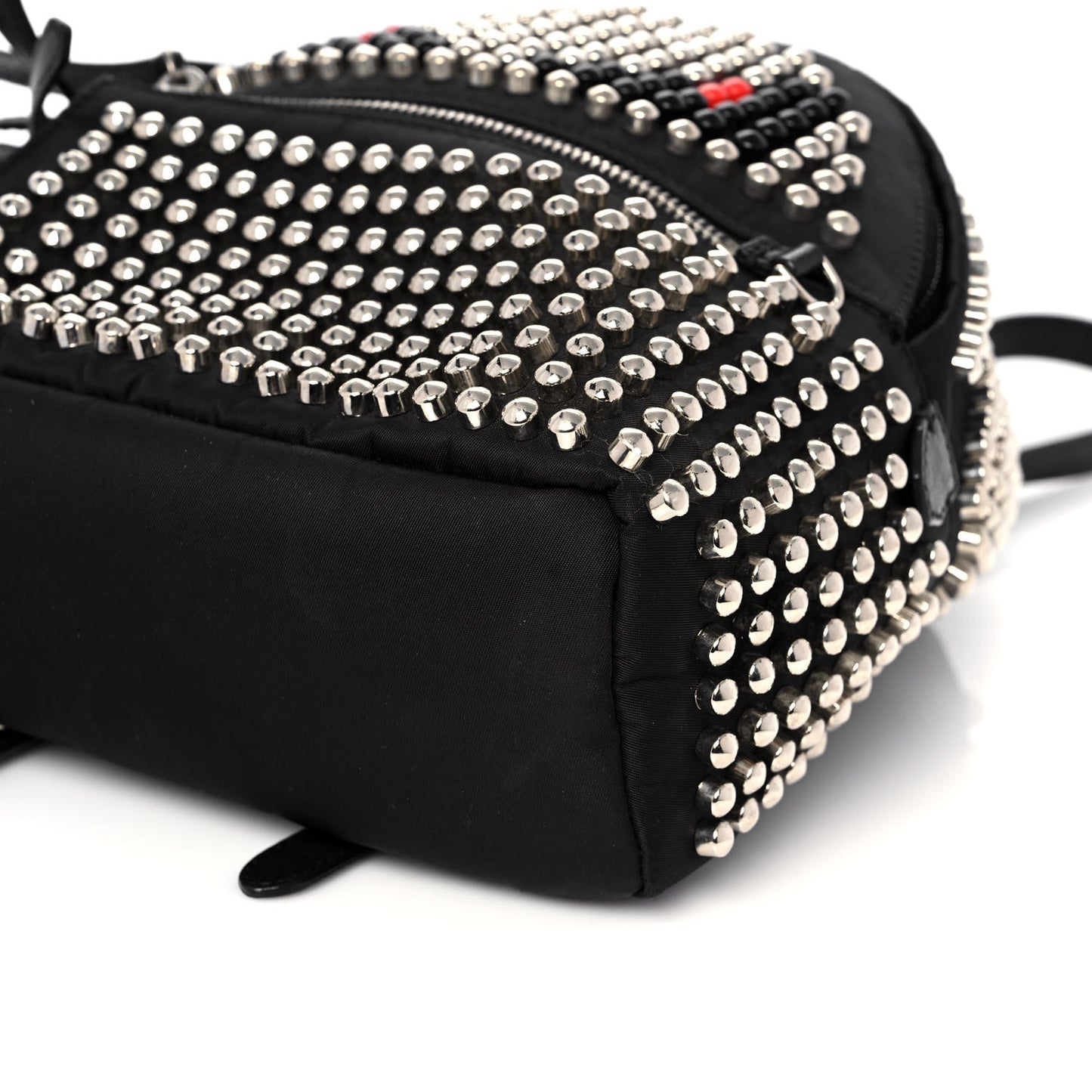 Nylon Vitello Dolce Studded Monster Mini Backpack Black