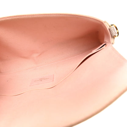Louis Vuitton Damier Azur Pochette Felicie Chain Wallet Rose Ballerine 6 of 11