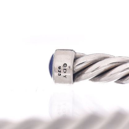 David Yurman Sterling Silver Lapis Lazuli 6mm Cable Classic Cuff Bracelet 4 of 4
