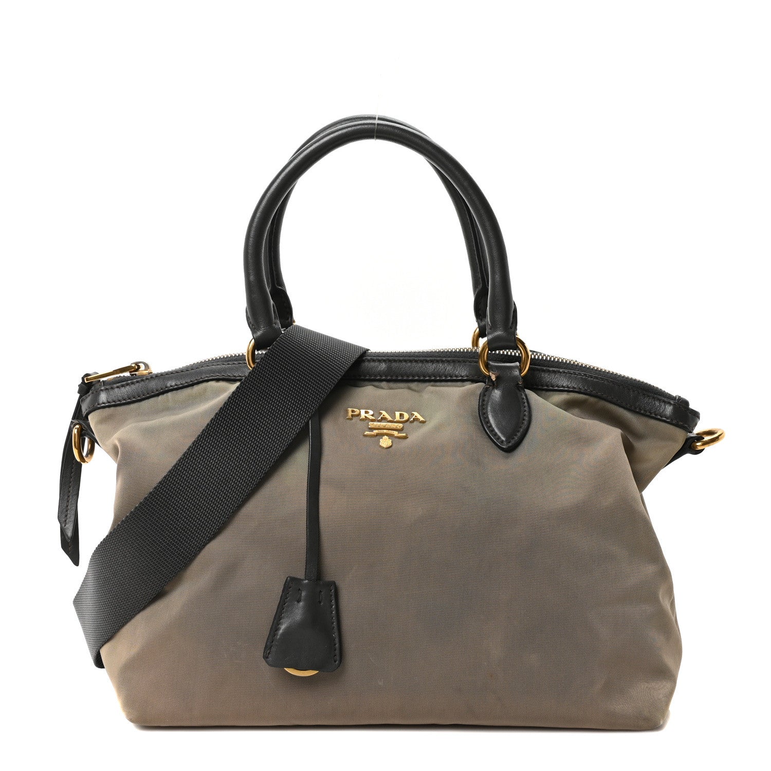 Prada Tessuto Nylon Soft Calf Shopping Tote Ardesia 1 of 12