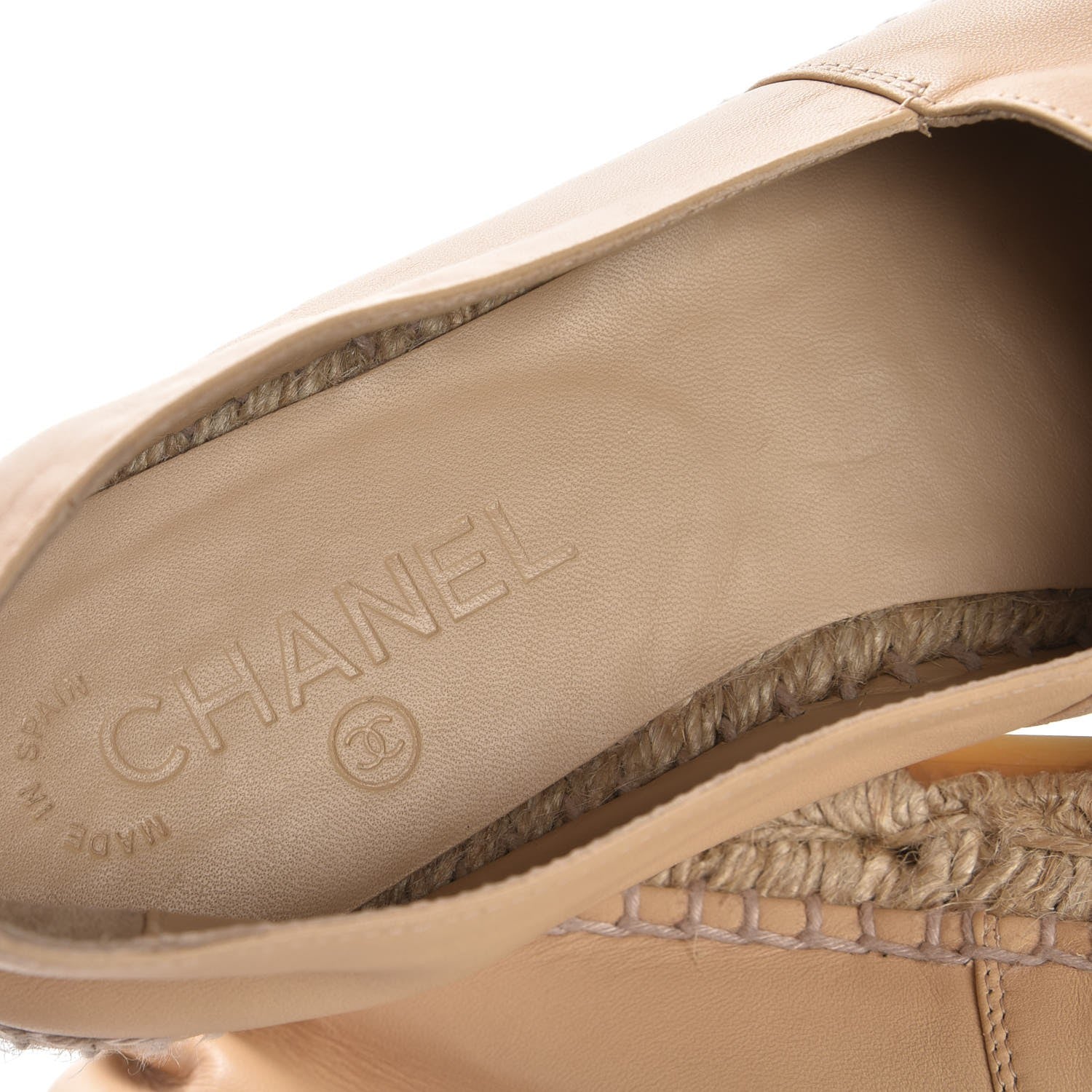 Chanel Lambskin CC Espadrilles 40 Beige Black 7 of 8