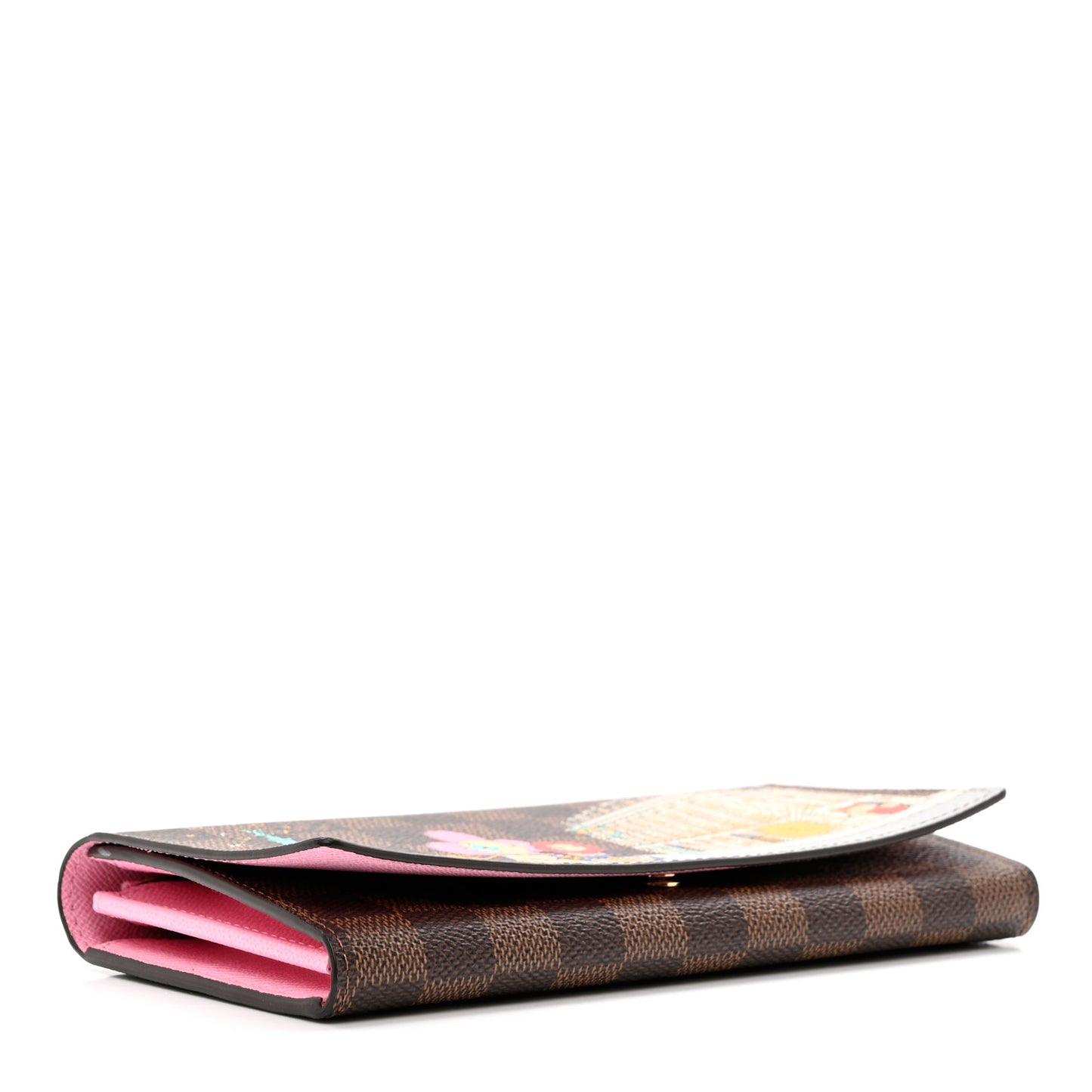 Damier Ebene 2022 Christmas Animation Paris Sarah Wallet Pink