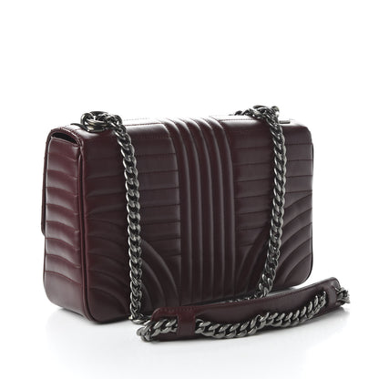 Prada Soft Calfskin Impunture Diagramme Large Chain Flap Shoulder Bag Granato 3 of 10