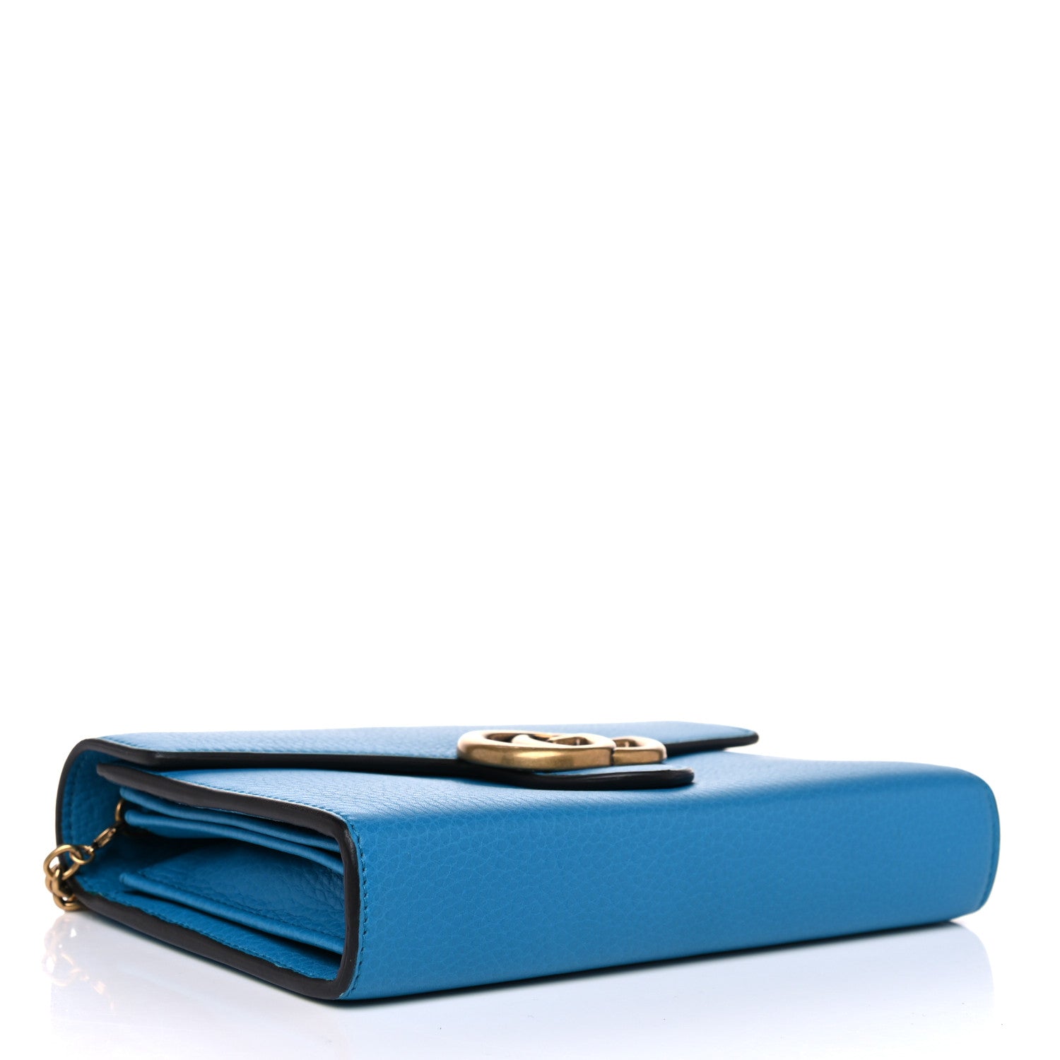 Gucci Calfskin GG Marmont Chain Wallet Blue 3 of 9