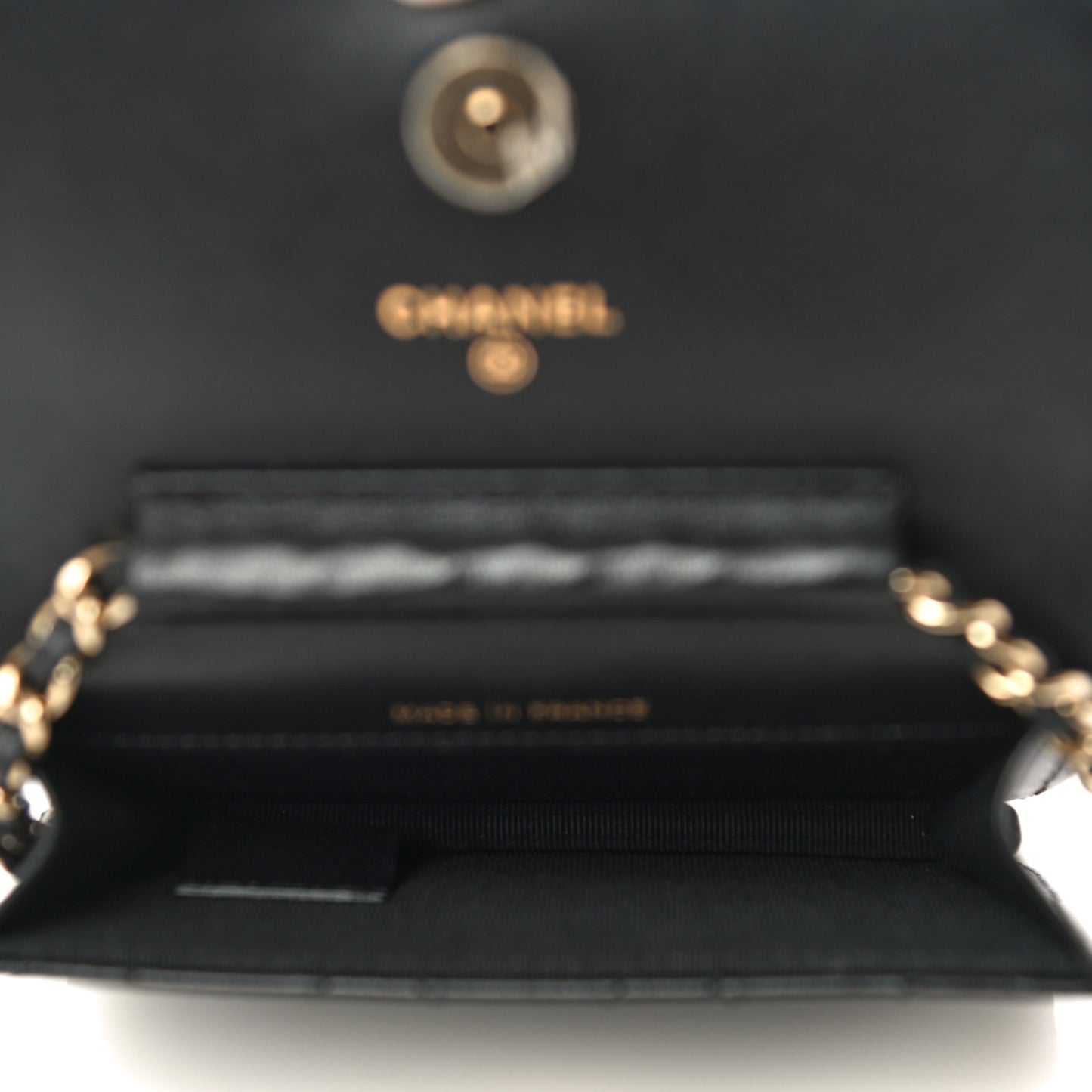 Lambskin Quilted Coco Bow Clutch With Chain Black