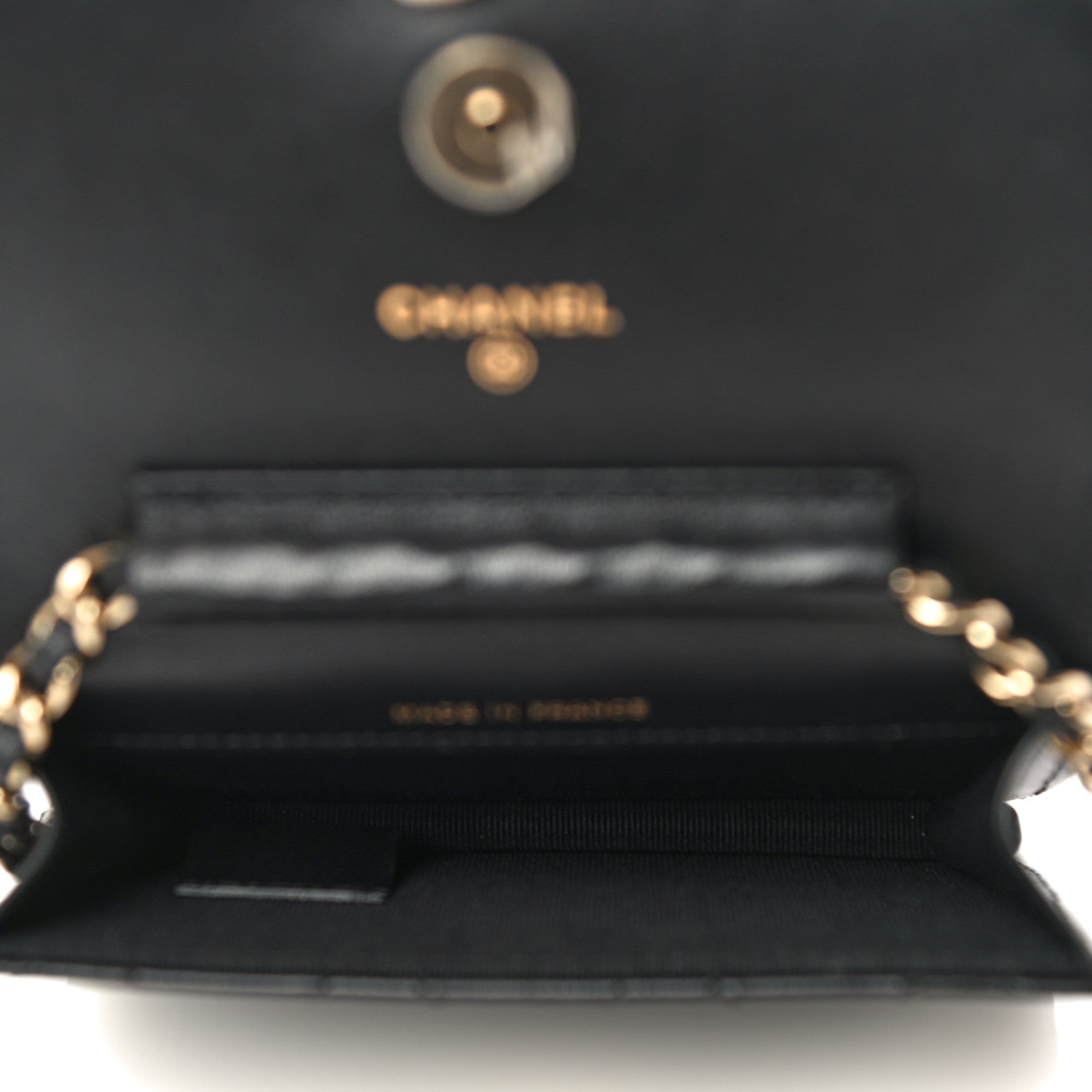 Chanel Lambskin Quilted Coco Bow Clutch With Chain Black 5 of 12