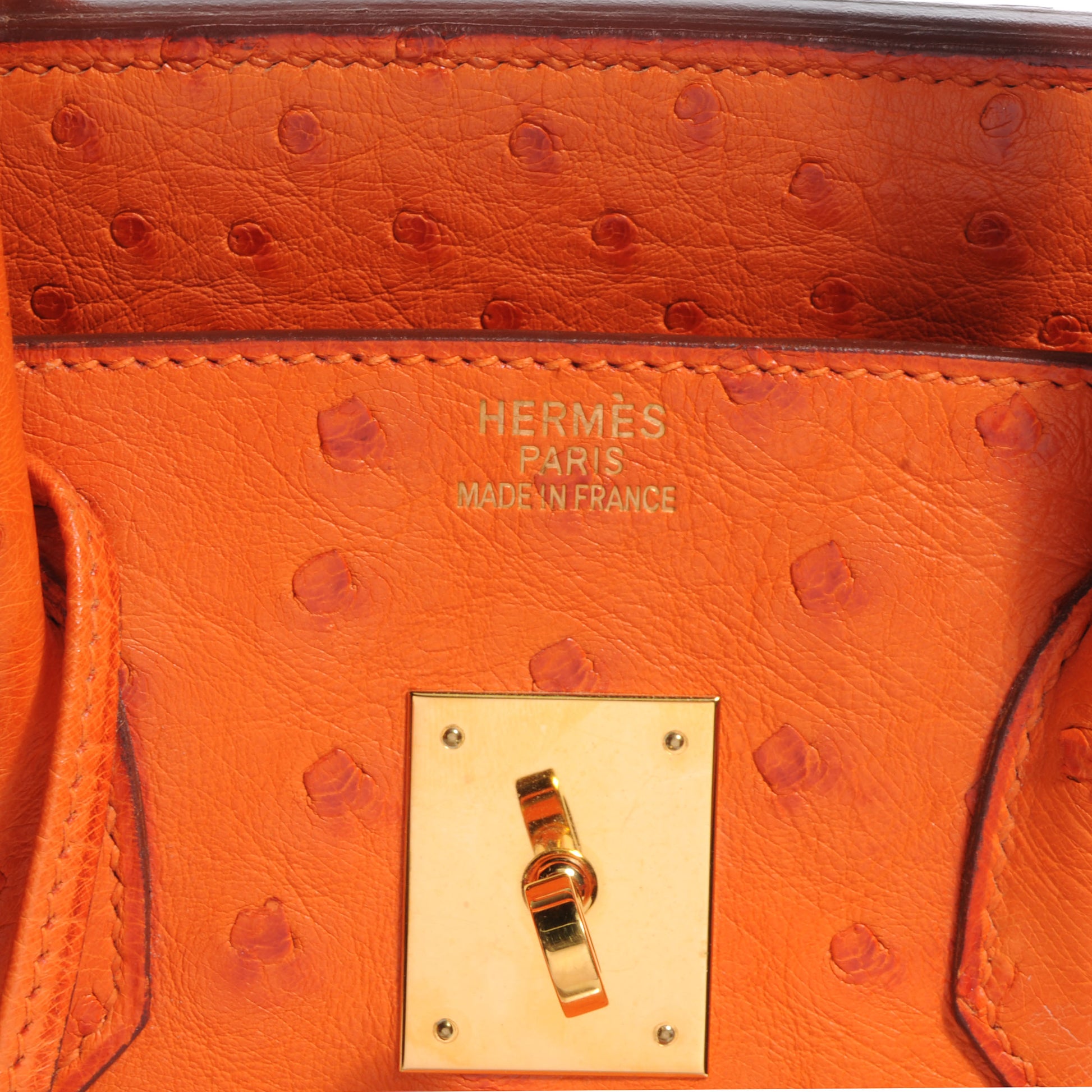 Hermes Ostrich Birkin 35 Orange 6 of 10