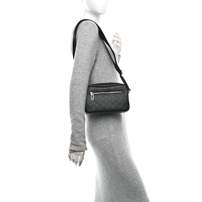 Gucci GG Calfskin Embossed Emblem Small Crossbody Bag Black 2 of 10