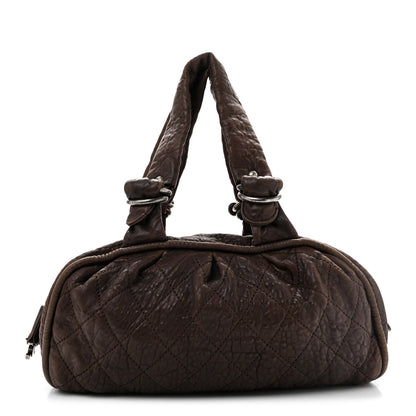 Chanel Distressed Lambskin Le Marais Bowler Brown 1 of 13