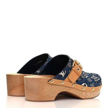 Louis Vuitton Jacquard Since 1854 Cottage Clog Mules 37 Blue 4 of 7