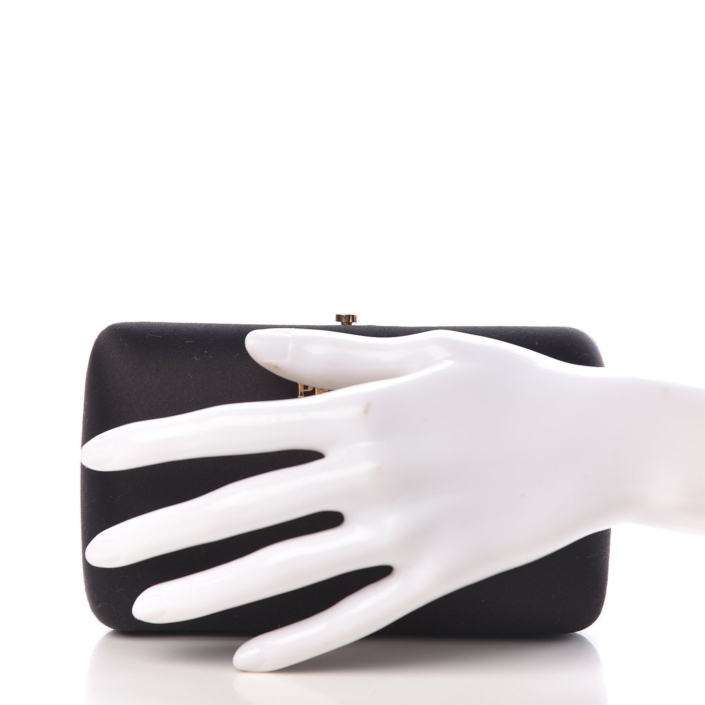 Satin Box Clutch Black