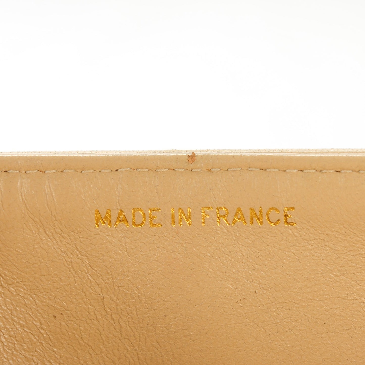 Lambskin Quilted Medium Double Flap Beige