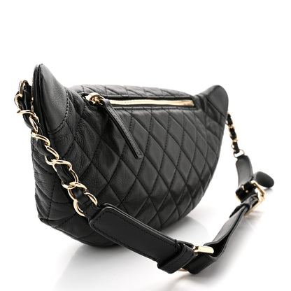 Chanel Calfskin Quilted Banane Waist Bag Fanny Pack Black 3 of 11