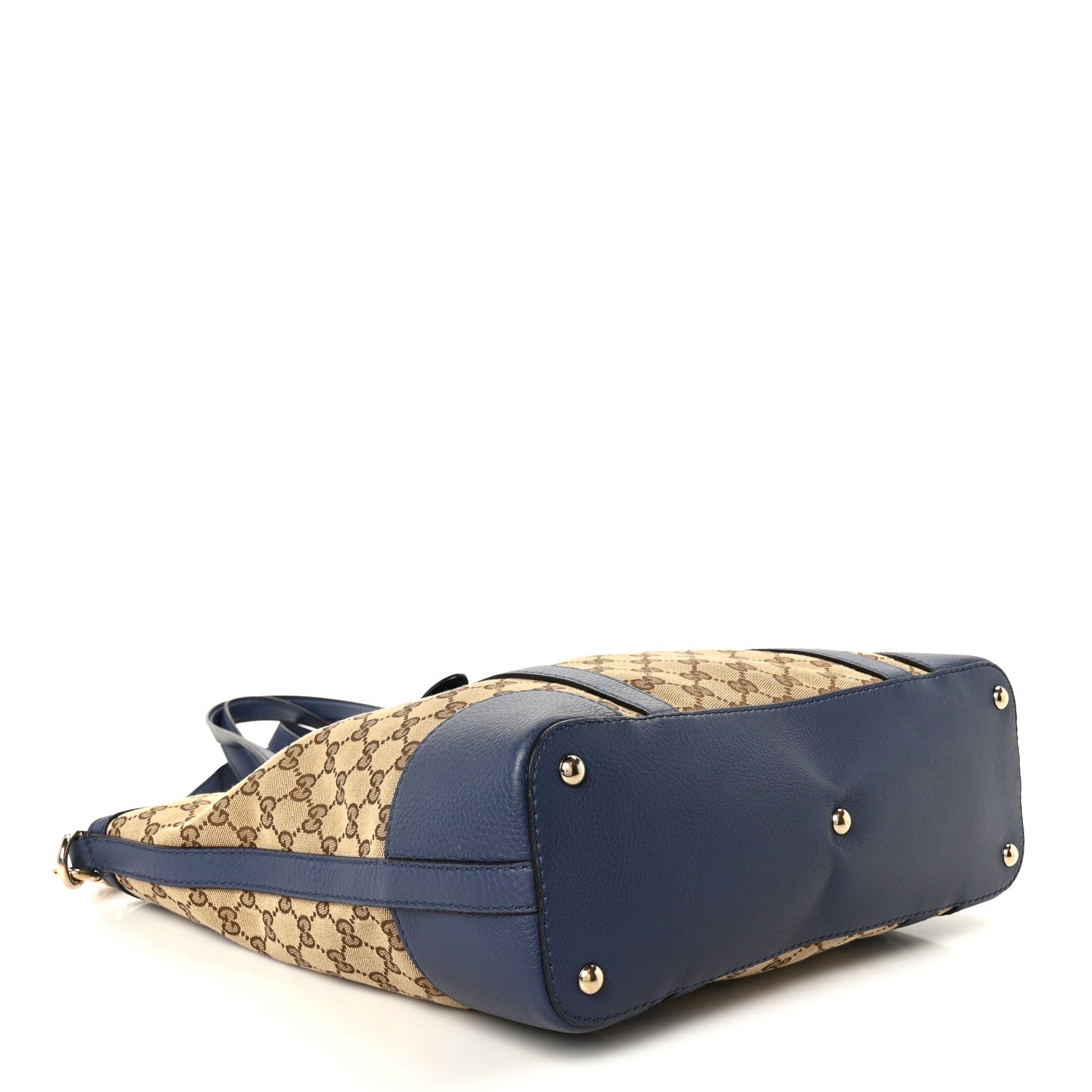 Gucci Monogram Cellarius Calfskin Tote Beige Ebony Blue 4 of 12