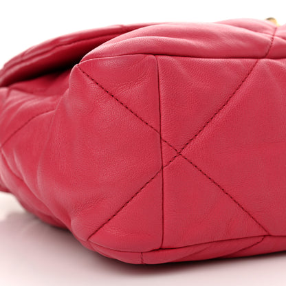 Chanel Goatskin Quilted Large Chanel 19 Flap Dark Pink 9 of 10