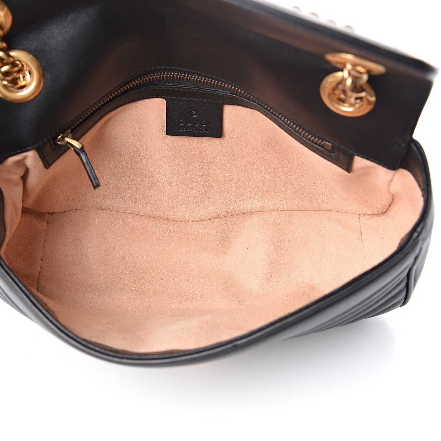Calfskin Matelasse Small GG Marmont Shoulder Bag Black
