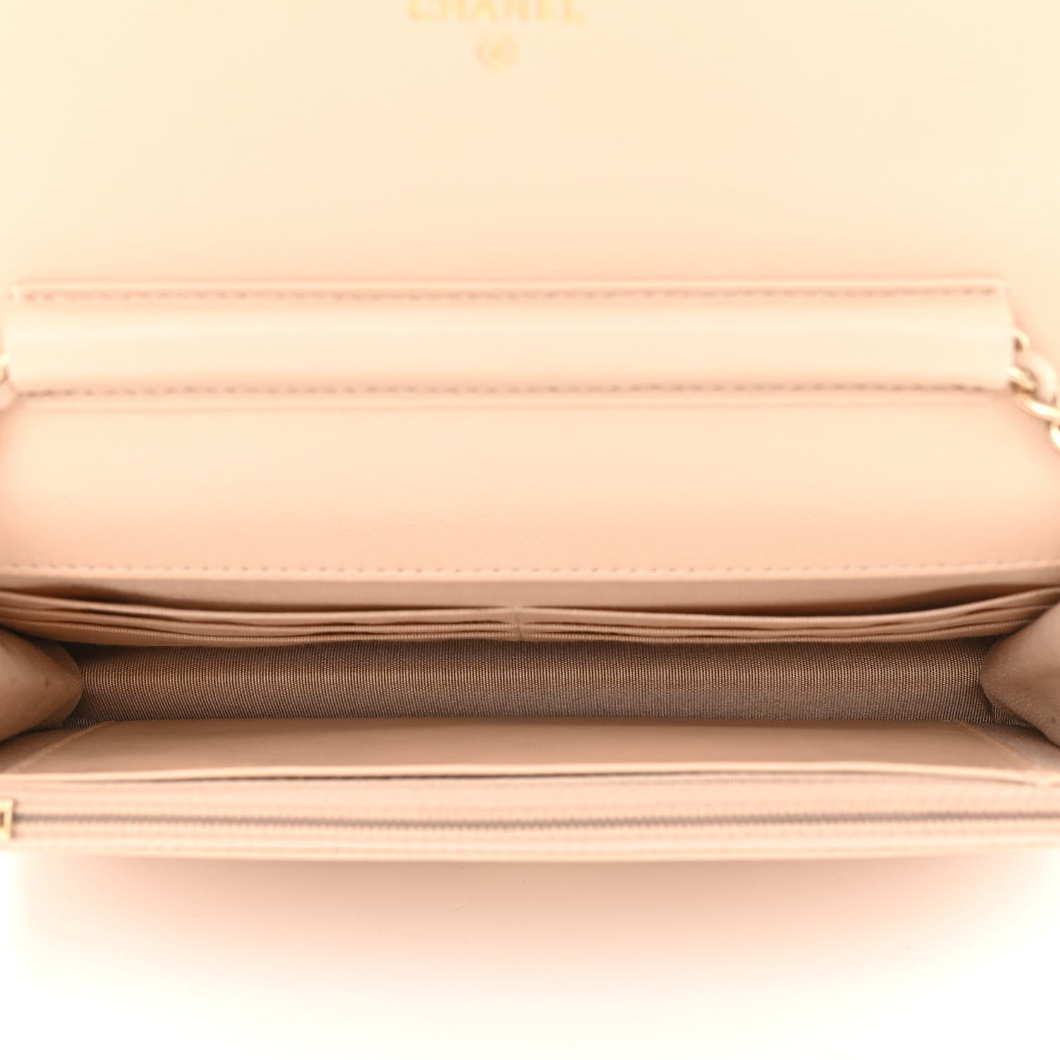 Chanel Caviar Quilted Coco Candy Wallet On Chain WOC Beige 5 of 13