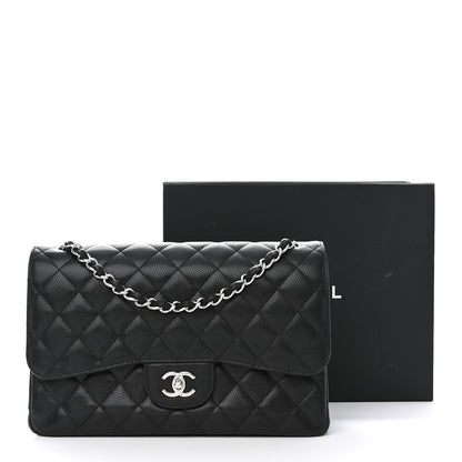 Chanel Caviar Quilted Jumbo Double Flap Black 12 of 12